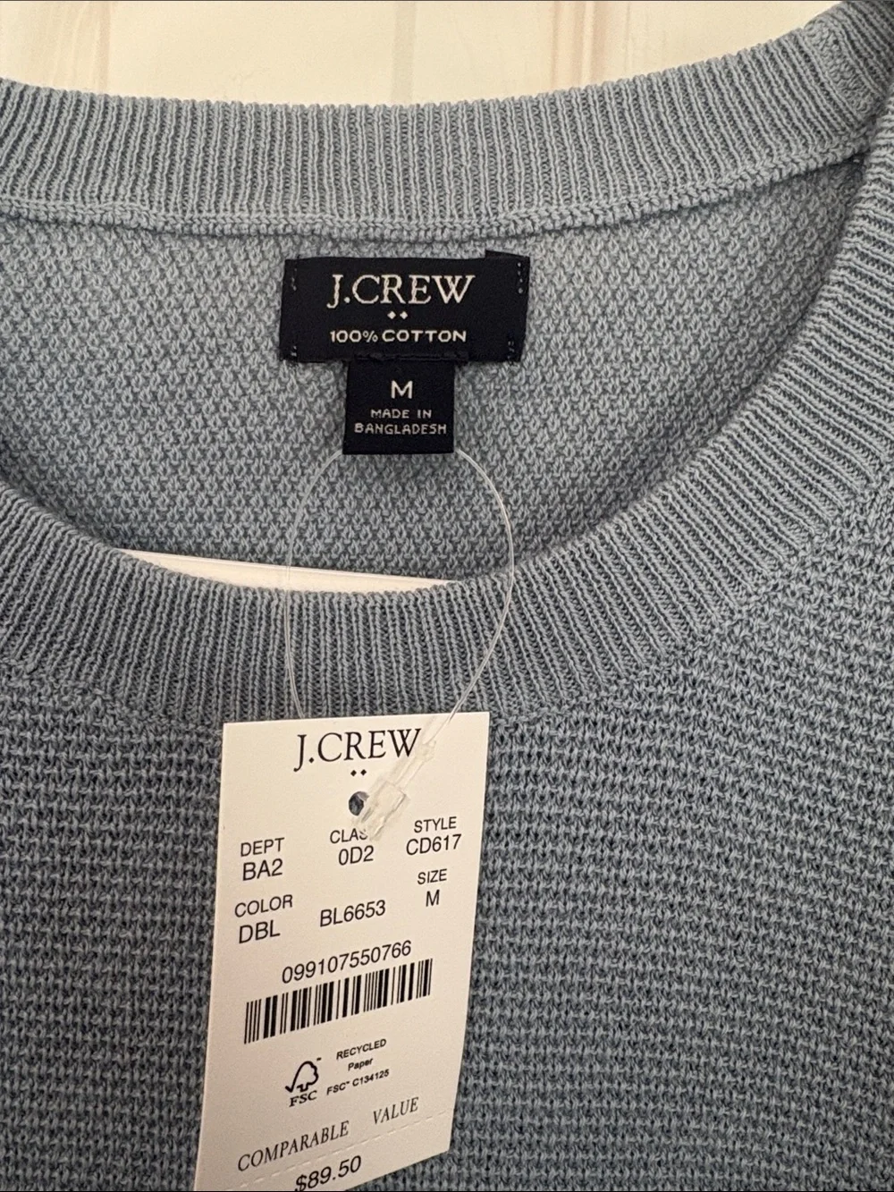 J. Crew Men’s Dusty Blue Crewneck Sweater